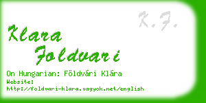 klara foldvari business card