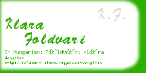 klara foldvari business card